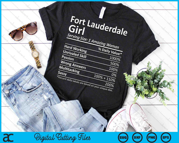 Fort Lauderdale Girl FL Florida Funny City Home Roots SVG PNG Cutting Printable Files - on a t-shirt