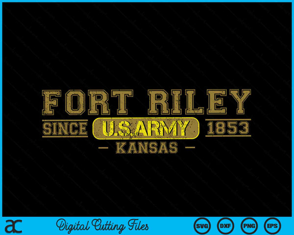 Fort Riley Kansas leger sinds 1853 Amerikaanse leger SVG PNG digitale snijbestanden