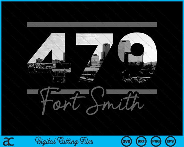 Fort Smith 479 Area Code Skyline Arkansas Vintage SVG PNG Digital Cutting Files