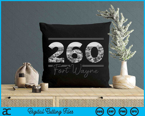 Fort Wayne 260 Area Code Skyline Indiana Vintage SVG PNG Digital Cutting Files