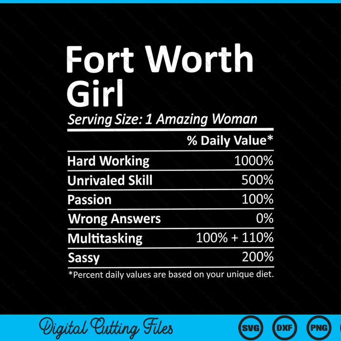 Fort Worth Girl TX Texas Funny City Home Roots SVG PNG Archivos de corte digital