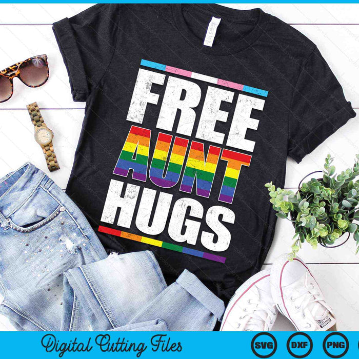 Free Aunt Hugs LGBTQ Gay Pride Month Proud Ally SVG PNG Digital Cutting Files