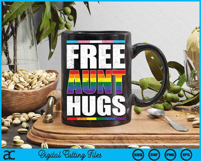 Free Aunt Hugs LGBTQ Gay Pride Month Proud Ally SVG PNG Digital Cutting Files