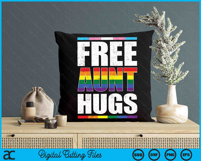 Free Aunt Hugs LGBTQ Gay Pride Month Proud Ally SVG PNG Digital Cutting Files