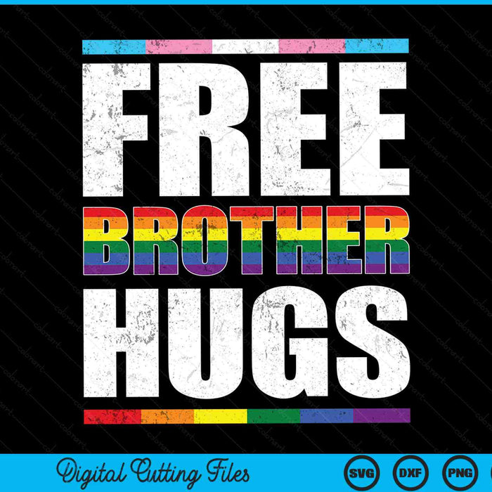 Free brother hugs LGBTQ gay pride month proud ally SVG cut file