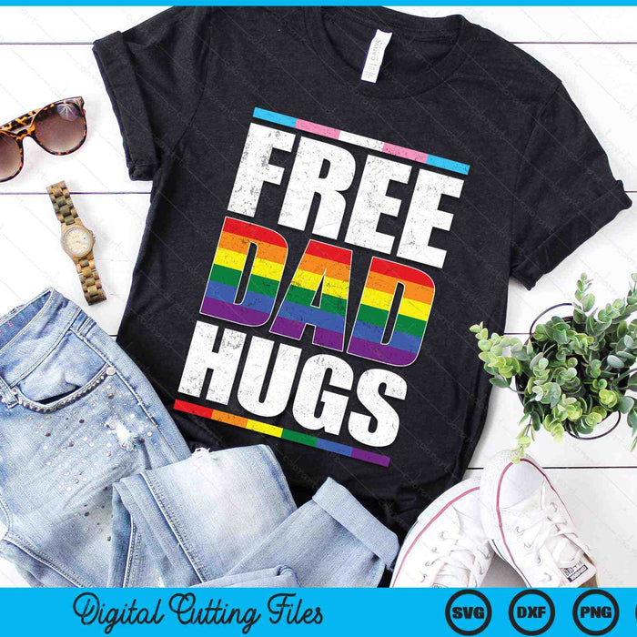 Free Dad Hugs LGBTQ Gay Pride Month Proud Ally SVG PNG Digital Cutting Files