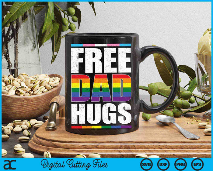 Free Dad Hugs LGBTQ Gay Pride Month Proud Ally SVG PNG Digital Cutting Files