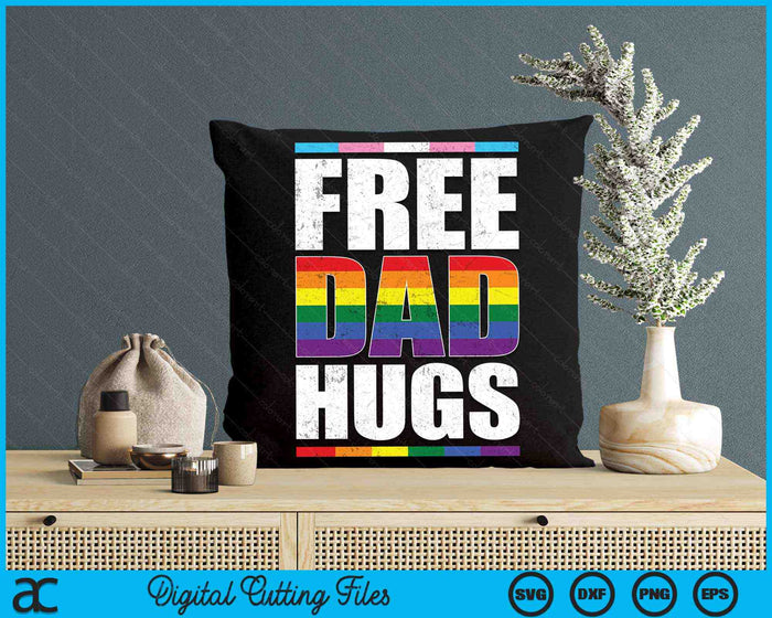 Free Dad Hugs LGBTQ Gay Pride Month Proud Ally SVG PNG Digital Cutting Files