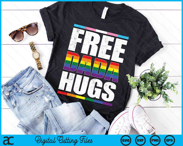 Free Dada Hugs LGBTQ Gay Pride Month Proud Ally SVG PNG Digital Cutting Files
