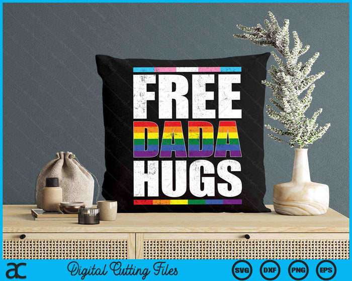 Free Dada Hugs LGBTQ Gay Pride Month Proud Ally SVG PNG Digital Cutting Files