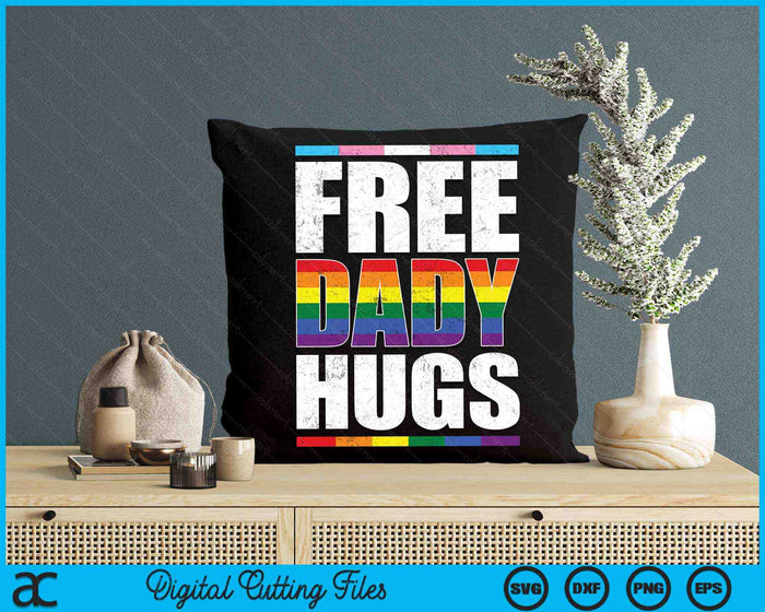 Free Dady Hugs LGBTQ Gay Pride Month Proud Ally SVG PNG Digital Cutting Files