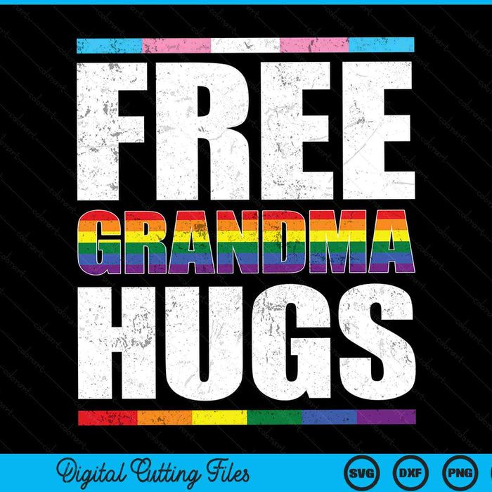 Free grandma hugs LGBTQ gay pride month proud ally SVG cut file