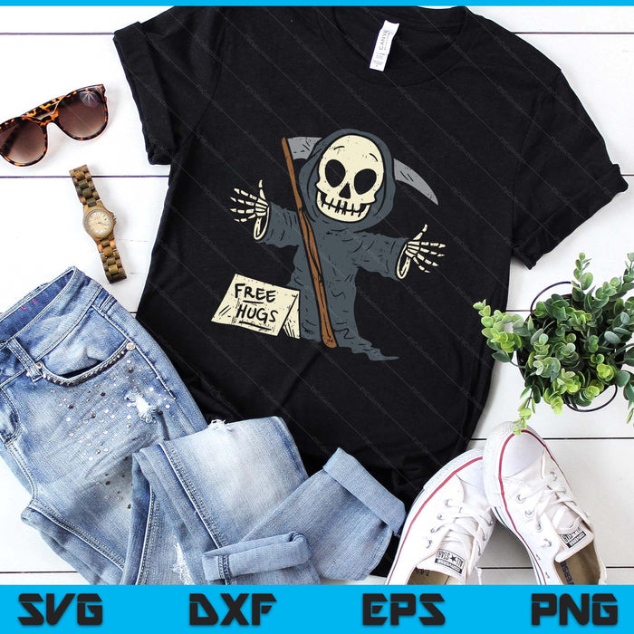 Free Hugs Grim Reaper Funny Pun Scary Halloween Costume Boys SVG PNG Digital Printable Files