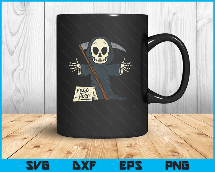Free Hugs Grim Reaper Funny Pun Scary Halloween Costume Boys SVG PNG Digital Printable Files