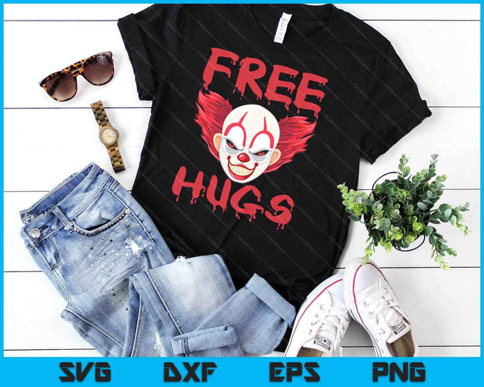 Free Hugs Halloween Evil Killer Scary Clown Horror Gift SVG PNG Digital Cutting Files