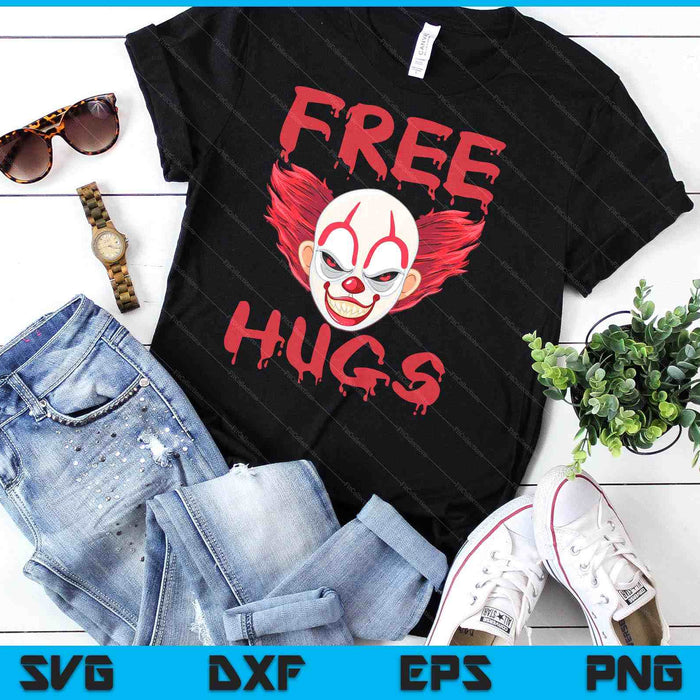 Free Hugs Halloween Evil Killer Scary Clown Horror Gift SVG PNG Digital Cutting Files