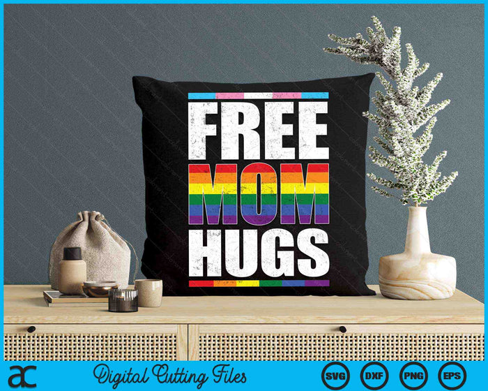 Free Mom Hugs LGBTQ Gay Pride Month Proud Ally SVG PNG Digital Cutting Files