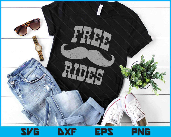 Free Moustache Rides Funny Vintage SVG PNG Digital Printable Files
