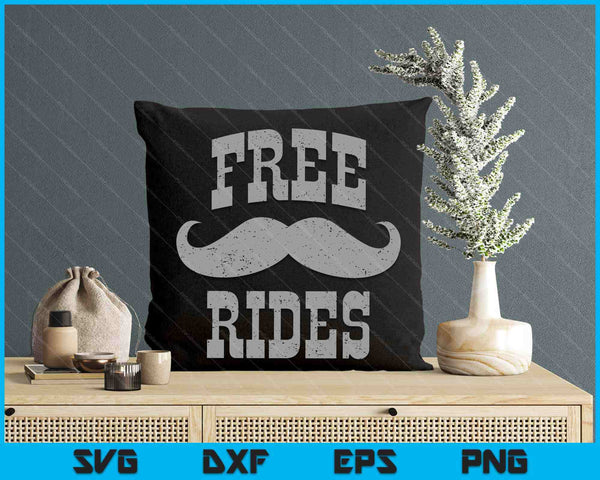 Free Moustache Rides Funny Vintage SVG PNG Digital Printable Files