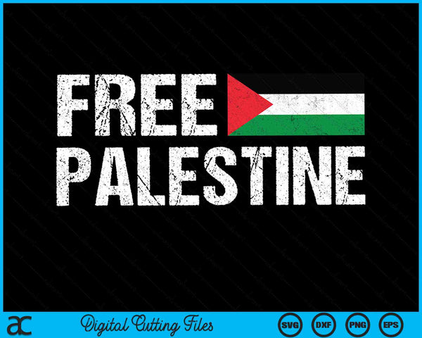 Free Palestine Vintage Distressed Palestinian Flag SVG PNG Digital Cutting Files