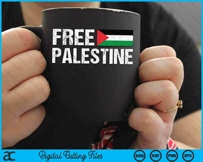 Free Palestine Vintage Distressed Palestinian Flag SVG PNG Digital Cutting Files