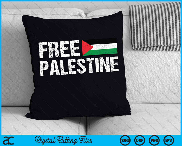 Free Palestine Vintage Distressed Palestinian Flag SVG PNG Digital Cutting Files