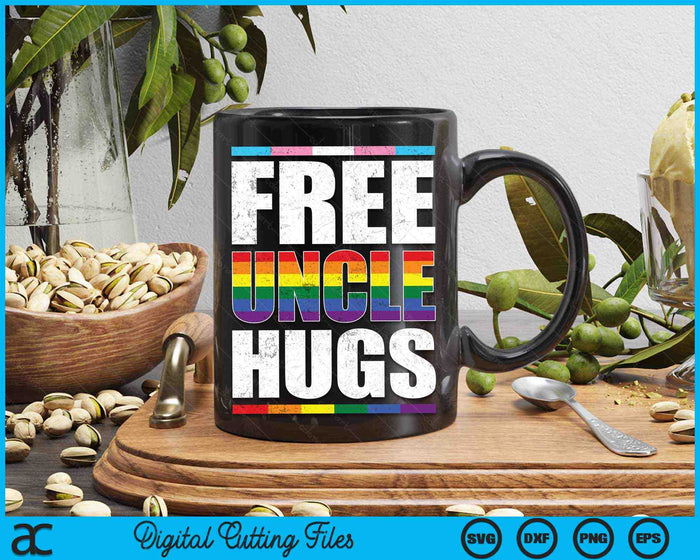 Free Uncle Hugs LGBTQ Gay Pride Month Proud Ally SVG PNG Digital Cutting Files