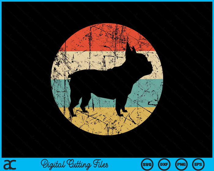 Bulldog Francés Retro Bulldog Francés Perro SVG PNG Archivos de Corte Digital