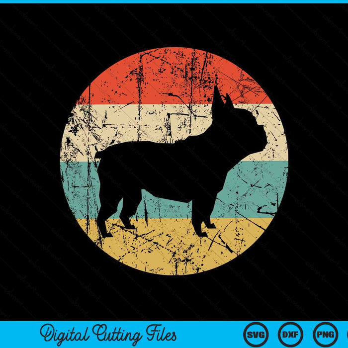 Bulldog Francés Retro Bulldog Francés Perro SVG PNG Archivos de Corte Digital