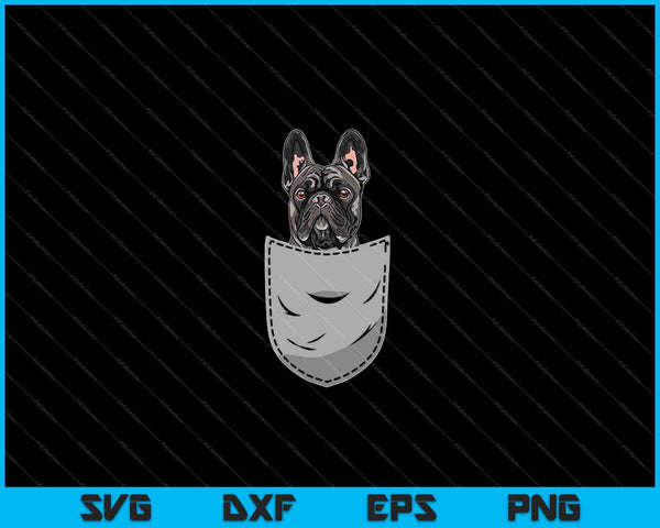 Frenchie French Bulldog Chest Pocket SVG PNG Cutting Printable Files