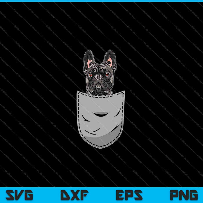 Frenchie French Bulldog Chest Pocket SVG PNG Cutting Printable Files