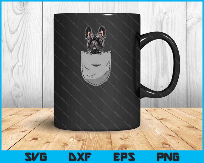 Frenchie French Bulldog Chest Pocket SVG PNG Cutting Printable Files