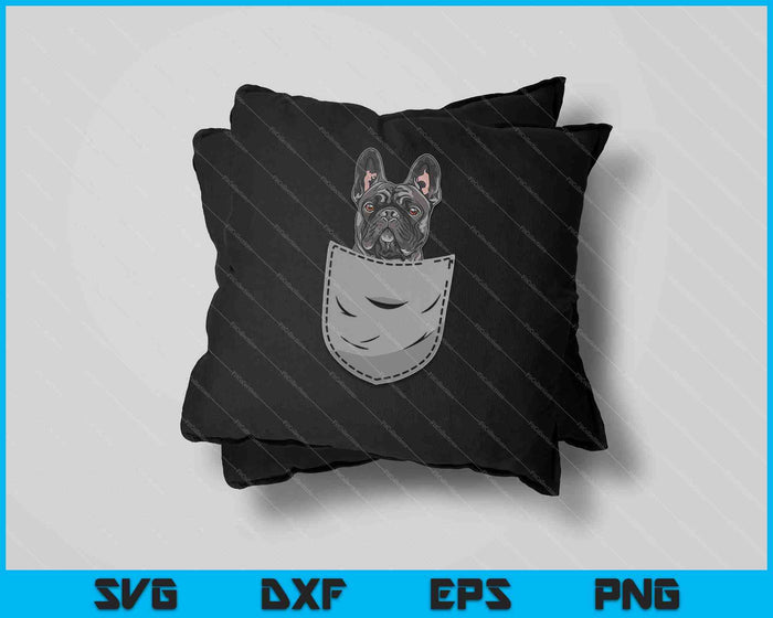 Frenchie French Bulldog Chest Pocket SVG PNG Cutting Printable Files