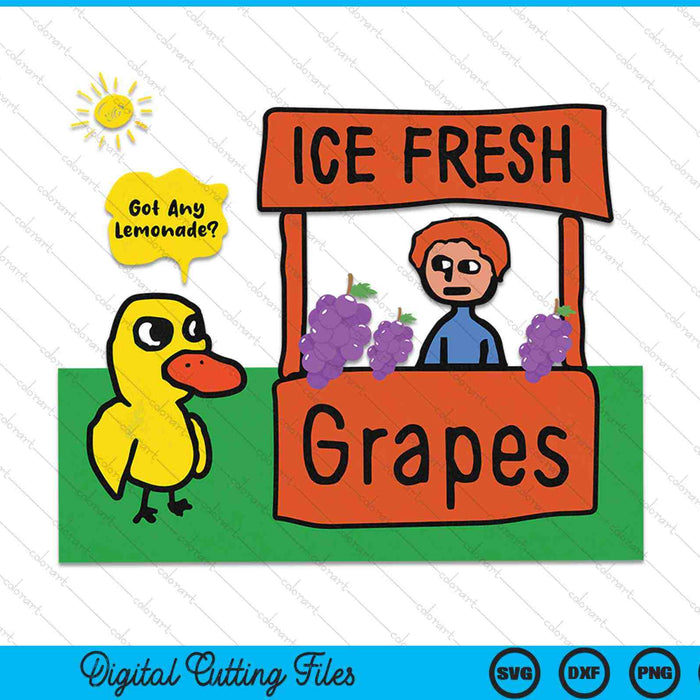 Fresh grapes got any ice lemonade stand cute duck SVG cut file