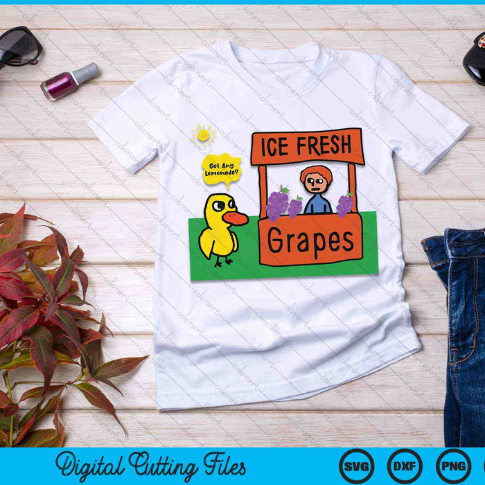 Fresh Grapes Got Any Ice Lemonade Stand Funny Cute Duck SVG PNG Digital Cutting Files