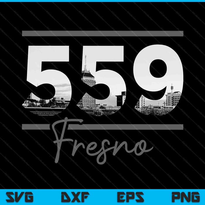 Fresno 559 Area Code Skyline California Vintage SVG PNG Cutting Printable Files