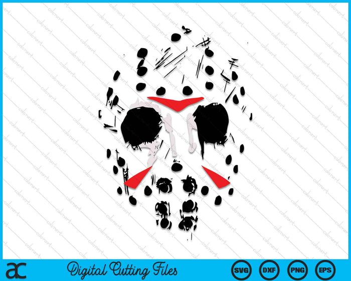 Vrijdag de 13e Jason Hockey Mask Halloween SVG PNG digitale snijbestanden