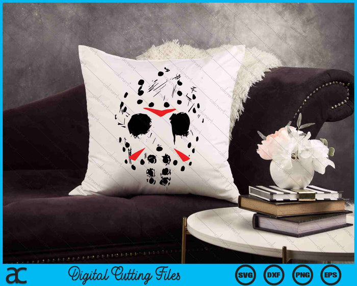 Vrijdag de 13e Jason Hockey Mask Halloween SVG PNG digitale snijbestanden