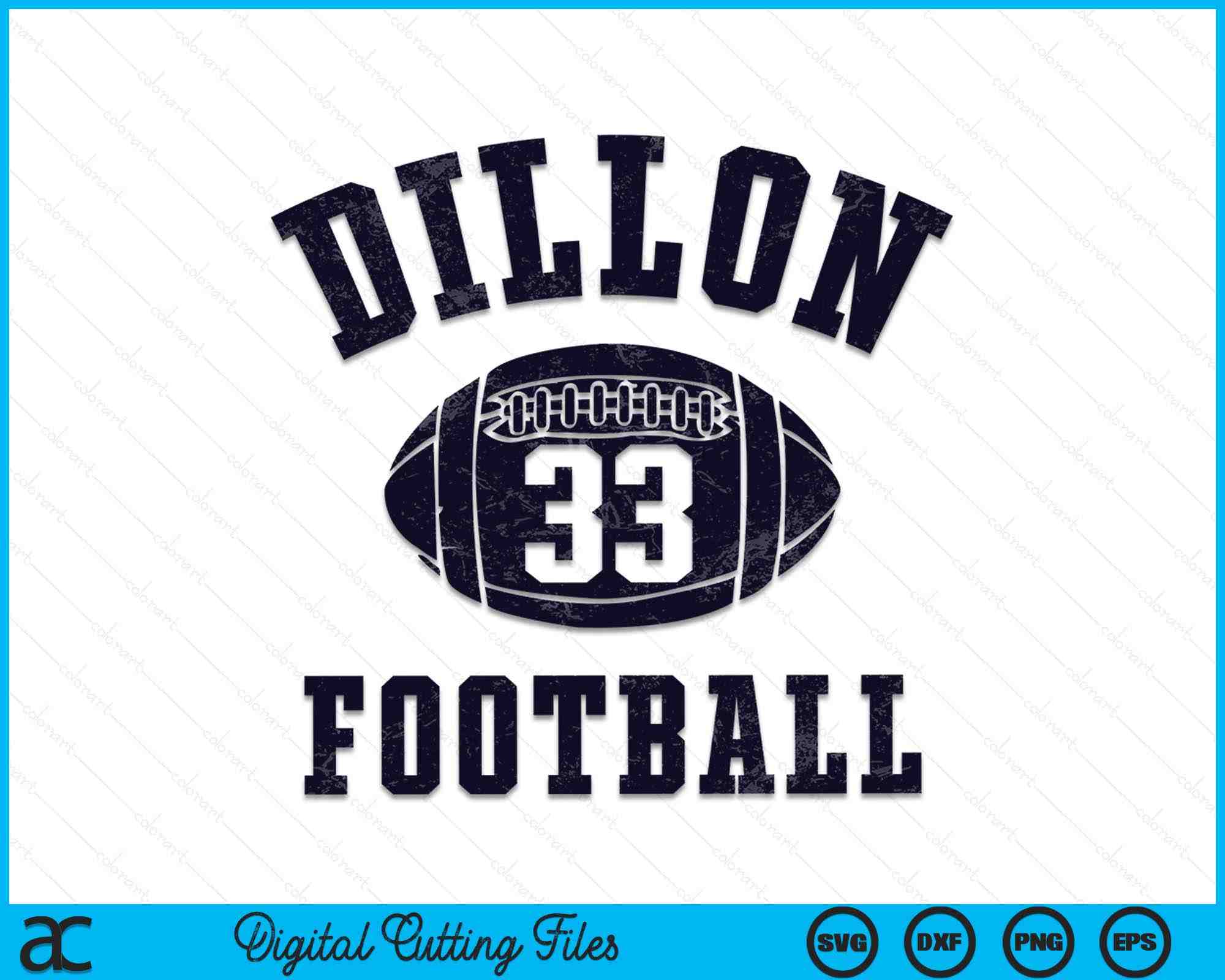 Friday Night Sport Fan Riggins Rigs Dillon 33 Football SVG PNG Files ...