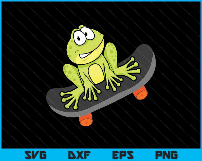 Frog On Skateboard Distressed Skater Frog SVG PNG Digital Printable Files