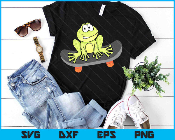 Frog On Skateboard Distressed Skater Frog SVG PNG Digital Printable Files