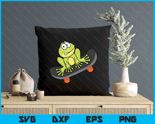 Frog On Skateboard Distressed Skater Frog SVG PNG Digital Printable Files