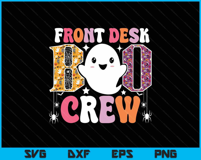 Front Desk Boo Crew Funny Ghost Halloween Receptionist SVG PNG Digital Printable Files
