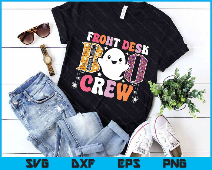 Front Desk Boo Crew Funny Ghost Halloween Receptionist SVG PNG Digital Printable Files