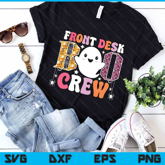 Front Desk Boo Crew Funny Ghost Halloween Receptionist SVG PNG Digital Printable Files
