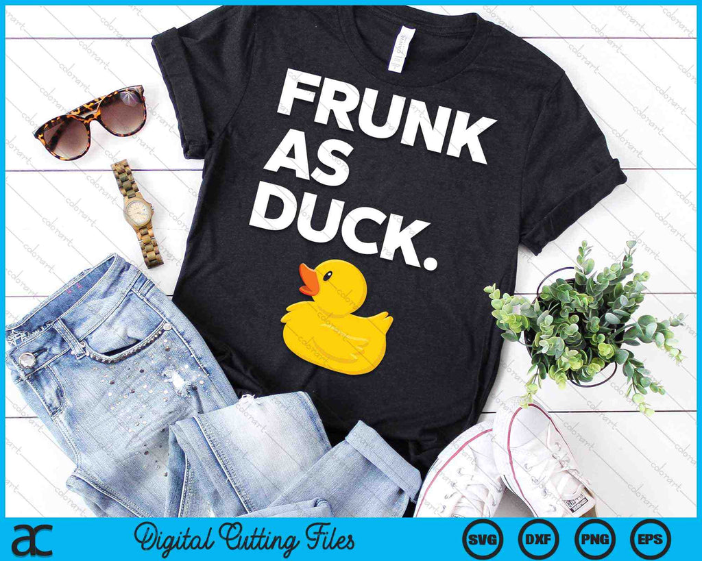 Frunk as Duck Funny Rubber Ducky Drinking Meme Humor SVG PNG Files ...