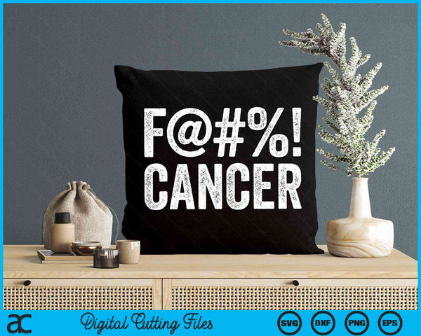 Fuck Cancer Breast Cancer Awareness Gift Distressed F@#%! SVG PNG Digital Cutting File