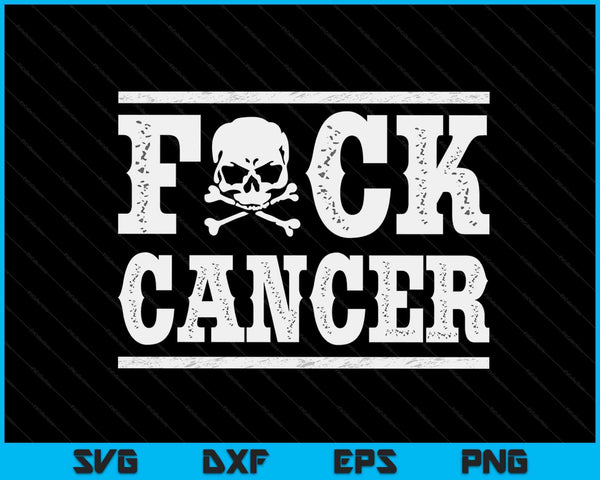 F*ck cancer with a skull and crossbones in place of the U, cancer fighter SVG