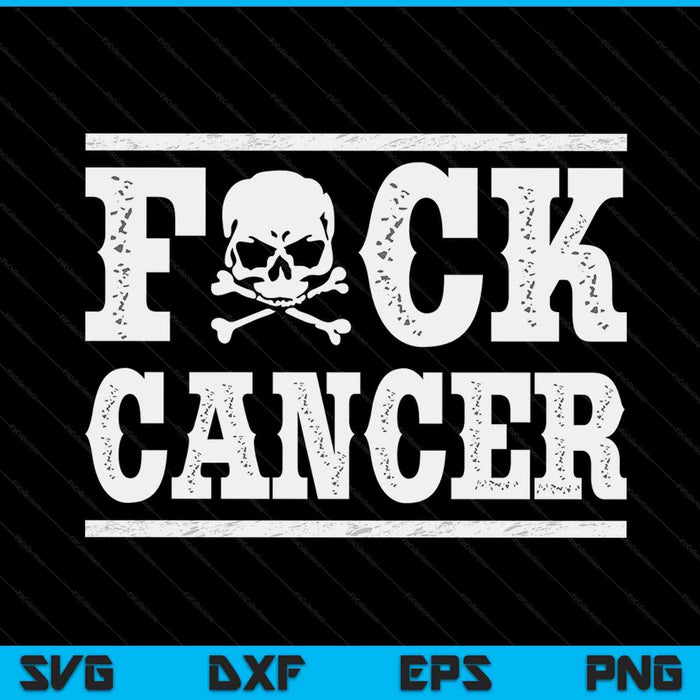 F*ck cancer with a skull and crossbones in place of the U, cancer fighter SVG