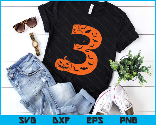 Funny 3 Three Meme Birthday Halloween Costume SVG PNG Digital Printable Files